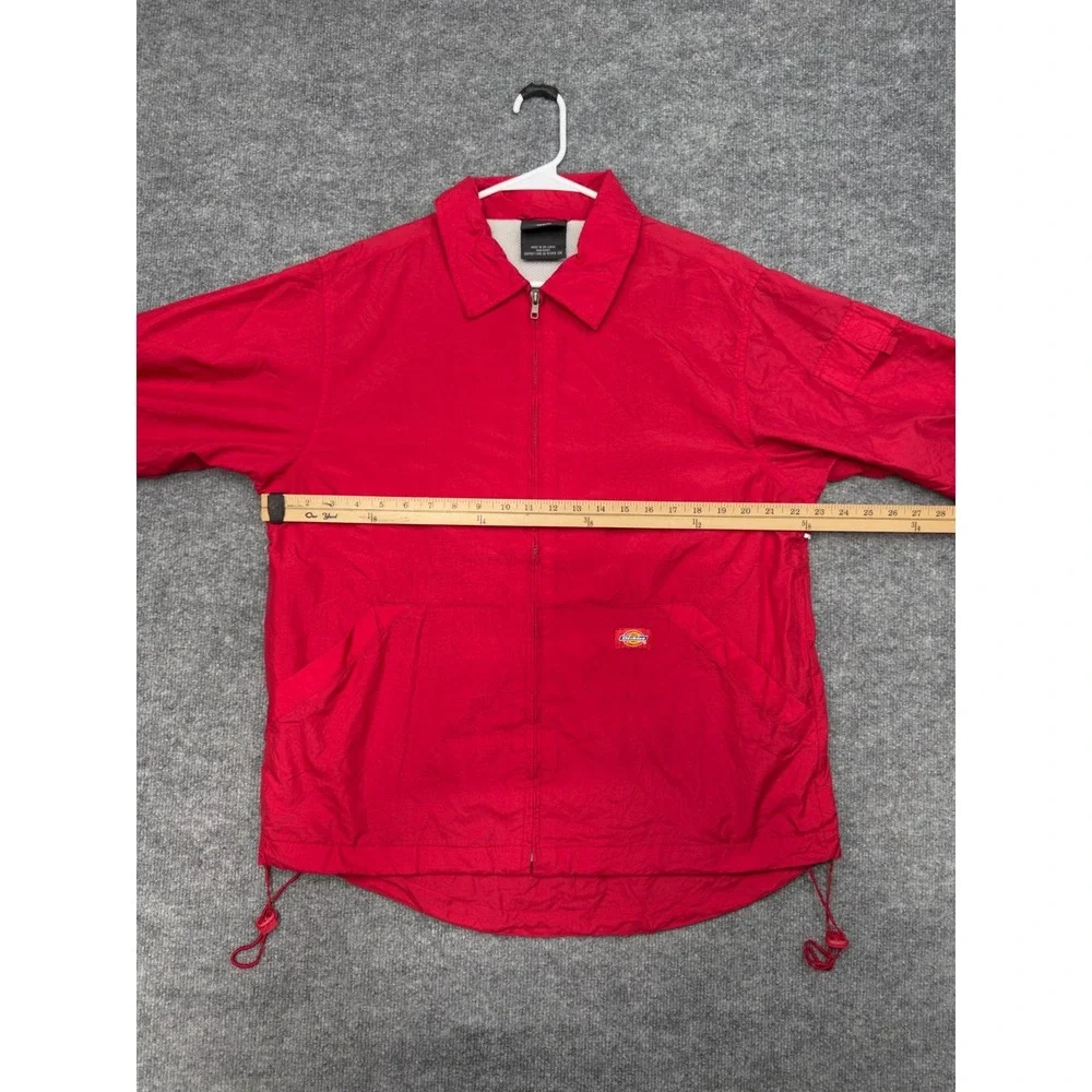 Dickies Red Zip Front Windbreaker Jacket Medium Nylon Workwear‎